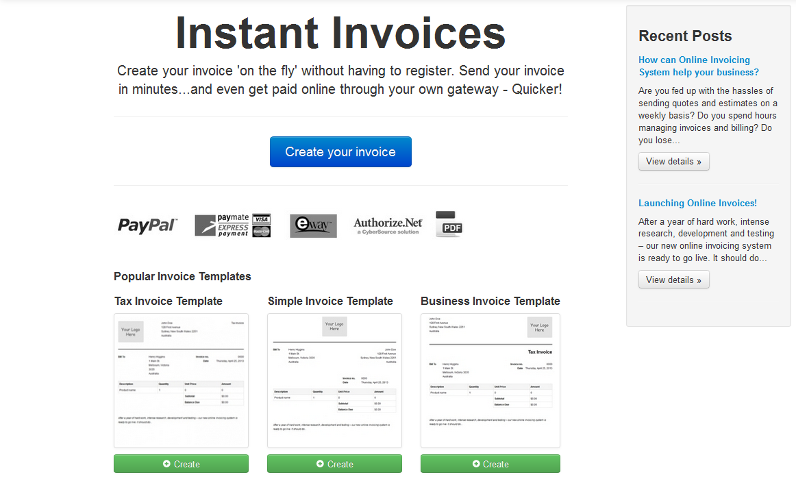 online invoicing free