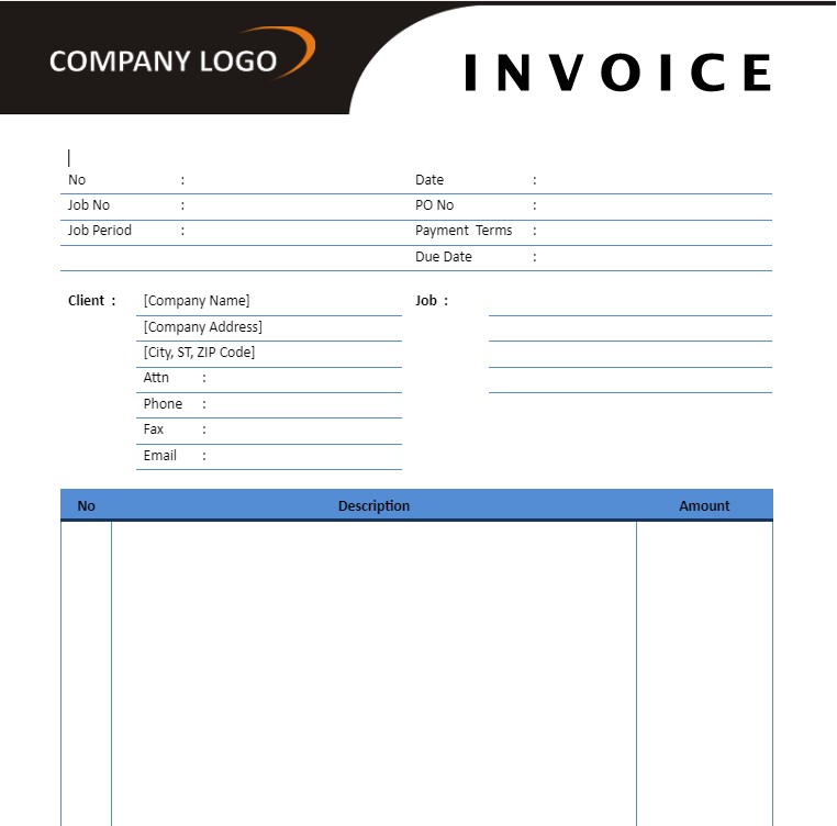 Download Free Word, Excel, and PDF Blank Invoice